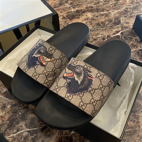 gucci wolf slide